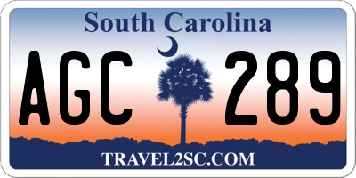 SC license plate AGC289