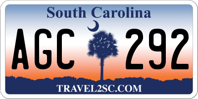 SC license plate AGC292