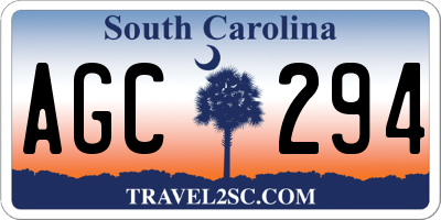 SC license plate AGC294