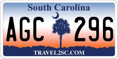 SC license plate AGC296