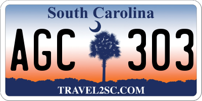 SC license plate AGC303