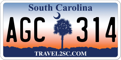 SC license plate AGC314