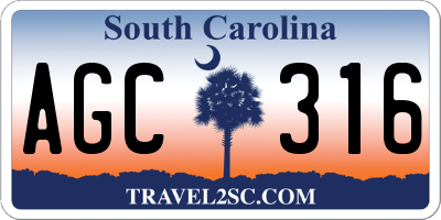 SC license plate AGC316