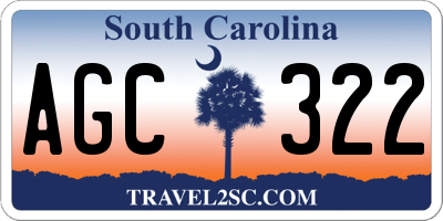 SC license plate AGC322