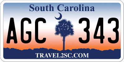 SC license plate AGC343