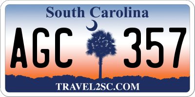 SC license plate AGC357