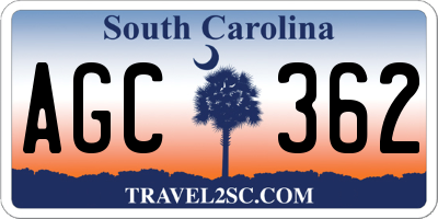 SC license plate AGC362