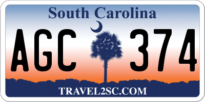 SC license plate AGC374