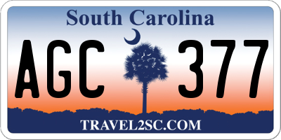 SC license plate AGC377