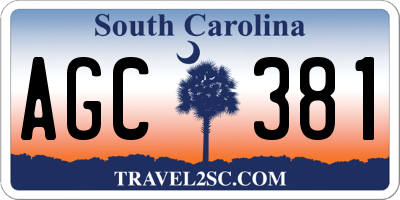 SC license plate AGC381