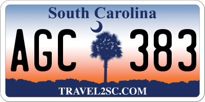 SC license plate AGC383