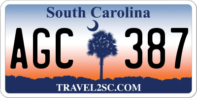 SC license plate AGC387