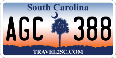 SC license plate AGC388