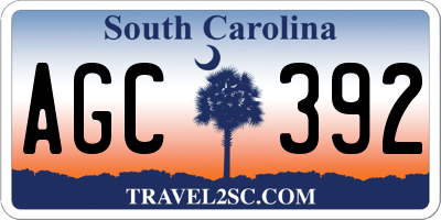 SC license plate AGC392