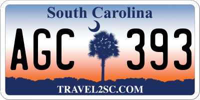 SC license plate AGC393