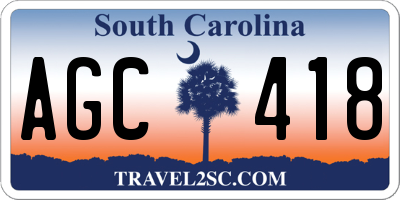 SC license plate AGC418
