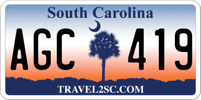 SC license plate AGC419