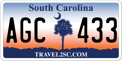 SC license plate AGC433
