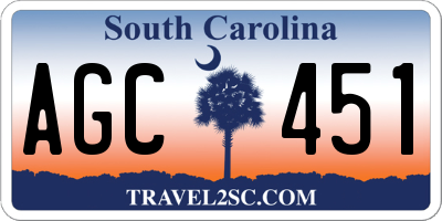 SC license plate AGC451