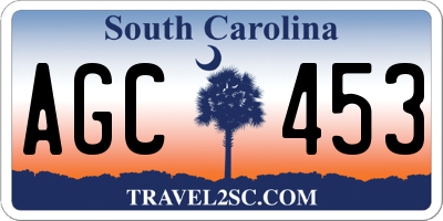 SC license plate AGC453