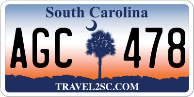 SC license plate AGC478