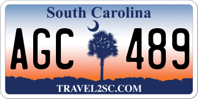 SC license plate AGC489