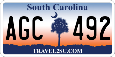 SC license plate AGC492