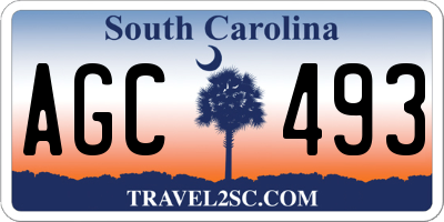SC license plate AGC493