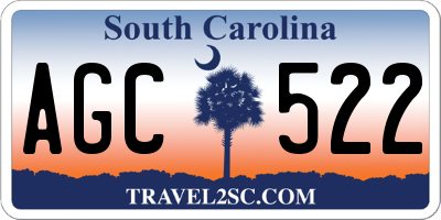 SC license plate AGC522