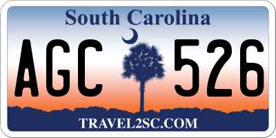 SC license plate AGC526