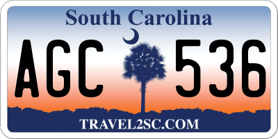 SC license plate AGC536