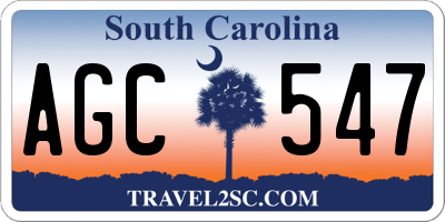 SC license plate AGC547