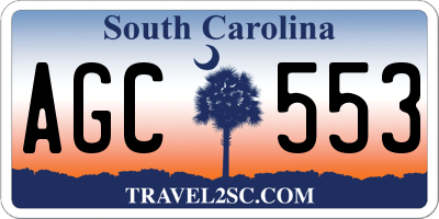 SC license plate AGC553