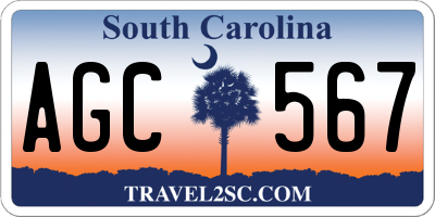 SC license plate AGC567