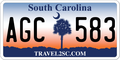 SC license plate AGC583