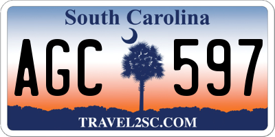 SC license plate AGC597
