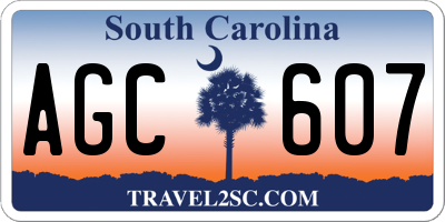 SC license plate AGC607