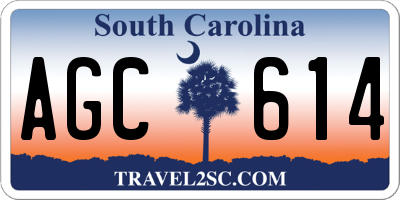 SC license plate AGC614