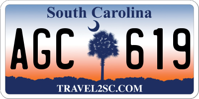 SC license plate AGC619