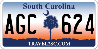SC license plate AGC624