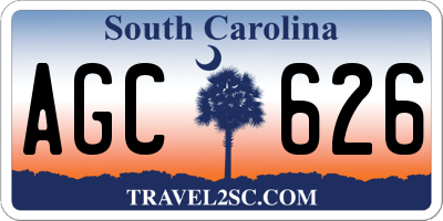 SC license plate AGC626