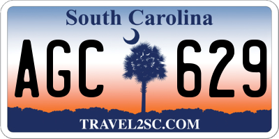 SC license plate AGC629