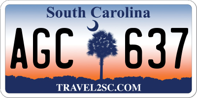 SC license plate AGC637