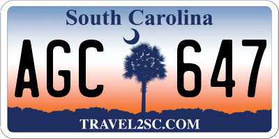 SC license plate AGC647