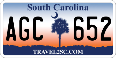 SC license plate AGC652
