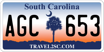 SC license plate AGC653