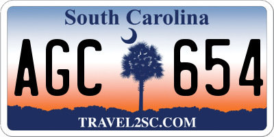 SC license plate AGC654