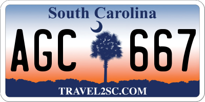 SC license plate AGC667