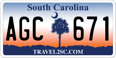 SC license plate AGC671