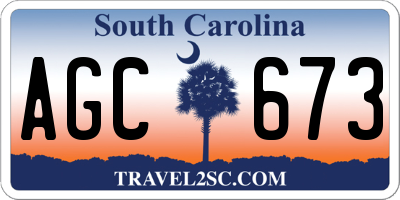 SC license plate AGC673